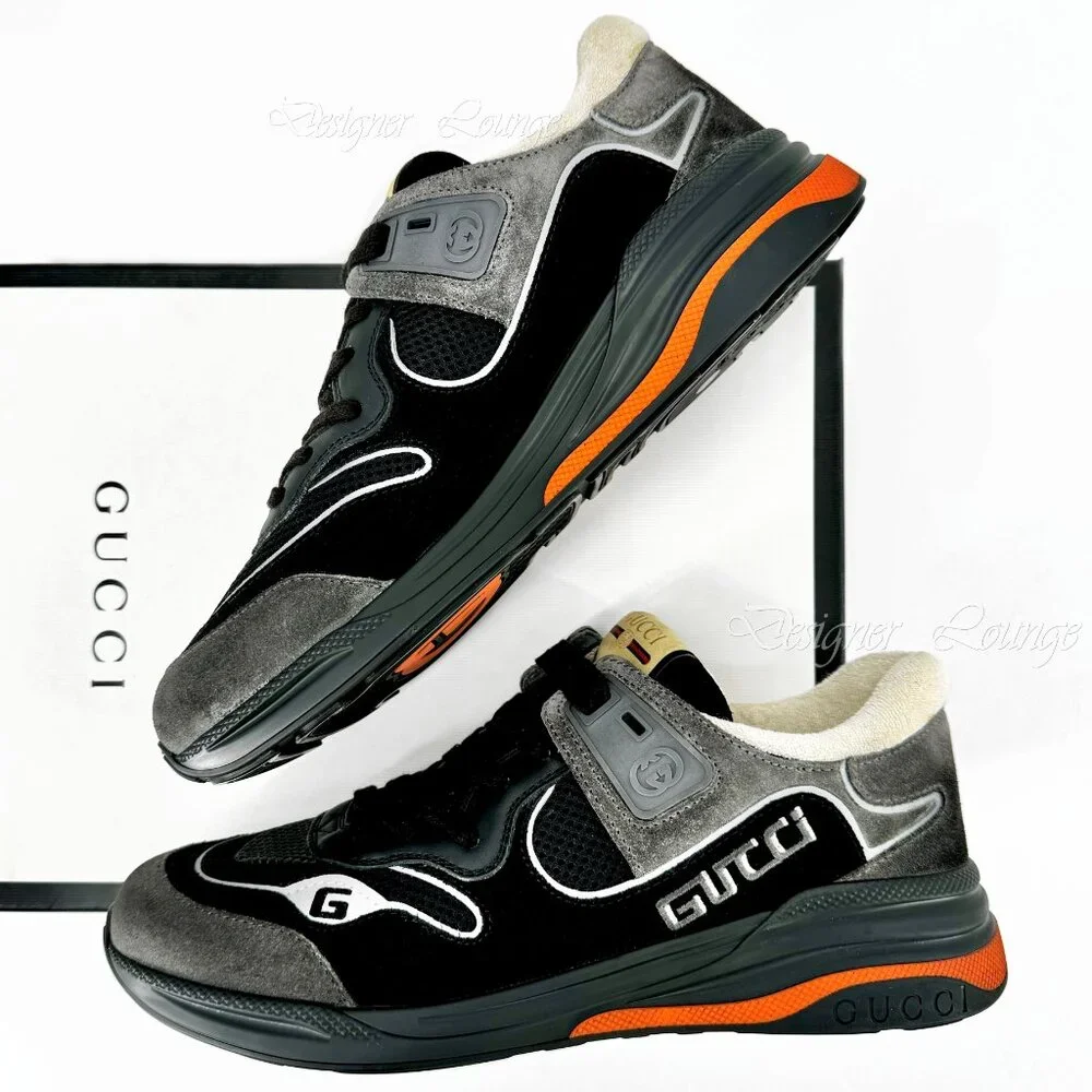 NEW GUCCI Ultrapace Low Top Suede Leather Sneakers G 9 / US 9.5 Men's $950